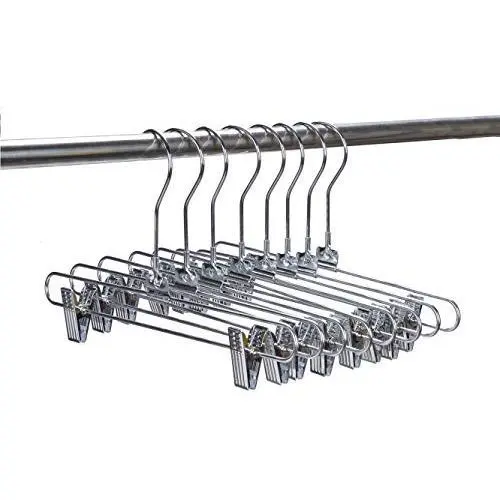 8 Quality Skirt Pants Trouser Hangers Heavy Duty Metal Swivel Hook - 8 Pack 8 Quality Skirt Pants Trouser Hangers Heavy Duty Metal Swivel Hook - 8 Pack