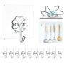 HangerSpace Adhesive Hooks, Transparent Reusable Sticky Hooks 13.2LB Heavy Duty Seamless Hooks Rotating Ceiling Hooks Wall Hanger Hooks Utility Hooks for Kitchen Bathroom Window - 12 Packs HangerSpace Adhesive Hooks, Transparent Reusable Sticky Hooks 13.2LB Heavy Duty Seamless Hooks Rotating Ceiling Hooks Wall Hanger Hooks Utility Hooks for Kitchen Bathroom Window - 12 Packs