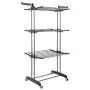 Wilbur Charley 3-Layer Portable Clothes Drying Rack Rolling Garment Clothing Rack Storage Shelf Organizer Clothes Hangers Folding Laundry Dryer Hanger for Indoor,Outdoor (Gray) Wilbur Charley 3-Layer Portable Clothes Drying Rack Rolling Garment Clothing Rack Storage Shelf Organizer Clothes Hangers Folding Laundry Dryer Hanger for Indoor,Outdoor (Gray)