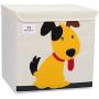 Pasutewel Kids Storage Box, Large Capacity Foldable Cartoon Canvas Cube Organiser For Clothes, Shoes, Toys (Dog)