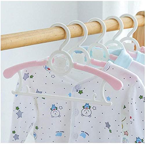 20PCS Kids Stretchable Plastic Clothes Hanger Durable Simple Baby Coat Hanger Random Color