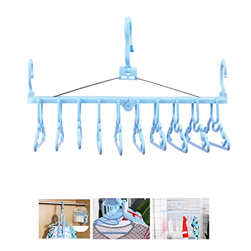 HJYPYJ Magic Hanger,360?? Rotate Magical Hangers,Portable PP Hanger,Space-Saving Organizer Hangers, Strong Bearing Capacity/Blue / 51x29cm
