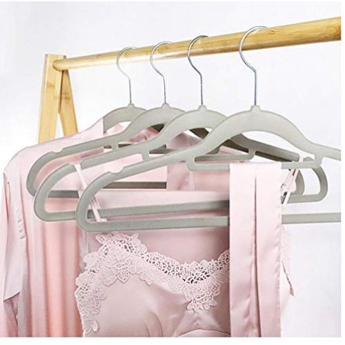 10pcs Random Color Quality Flocking Hangers Anti-Skid Velvet Hanger Clothing Hanging No Trace Magic Clothes Hangers