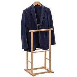 Wood Valet Stand Coat Rack Executive Clothes Suit Hanger