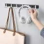 WMWJDQY Over The Door Hook Hanger,Wall Mounted Coat Rack,Clothes Hooks Hat Wall Mounted Hook for Kitchen Bathroom Bedroom,Black,Black,6Hooks