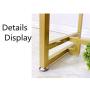 Modern Double Row Clothing Rack Metal Hanging Garment Rack with Wood Board Floor-Standing Hangers Clothes Shelves Heavy Duty Clothes Display Rack