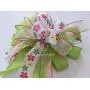 Spring Green Spring Flowers Wreath Bow Green Pink Spring Wreath Bow Spring Flower Lantern swag Bow Easter Gift Bow Spring wreath Door Hanger Decor