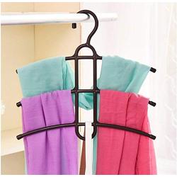 10pcs Random Color Multifunctional Multi Layers Clothes Hanger Fishbone Type Clothing Towel Storage Rack Closet Wardrobe Space Saver