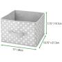 mDesign Soft Fabric Closet Storage Organizer Holder Boxes Bin - Attached Handle, Open Top, for Child/Kids Bedroom, Nursery, Toy Room - Fun Polka Dot Print - Medium, 4 Pack - Gray/White Dots
