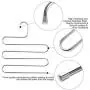 DOIOWN 6 Pack Pants Hangers S-Shape Stainless Steel Clothes Hangers Space Saving Hangers Closet Organizer for Pants Jeans Scarf(5 Layers,6Pcs) (6-Pieces)