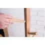 Bedroom Floor Solid Wooden Coat Rack Door Clothes Hanger Living Room Vertical Wooden Clothes Rack (Color : Walnut Color)