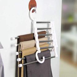 Stainless Steel Clothes Hangers,Pants Jeans Shirt Clothes Folding Organizer Folding Storage Rack Hook,Space Saver Storage Rack for Hanging