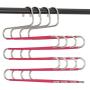 HuaQi S Shape Clothes Pants Hangers Non Slip Closet Storage Organizer Multi Space Saving Hanger for Pants Jeans Belt Tie Scarf Legging (6pcs Rose)