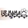 Dog Leash Wall Hanger Fur Mama Satin Black Texture color Handmade in USA