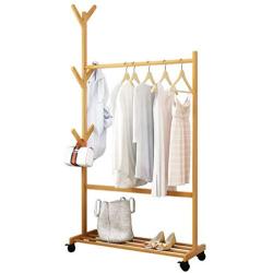 Hanger Floor Bedroom Coat Rack Shoe Rack Vertical Hanger Clothes Rack (Color : Primary Color, Size : 80cm)