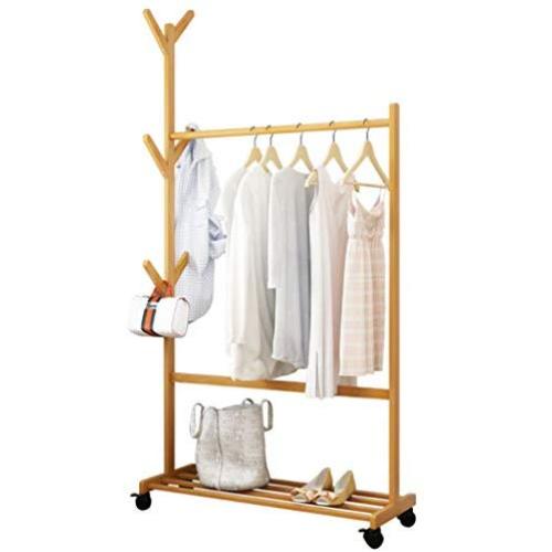 Hanger Floor Bedroom Coat Rack Shoe Rack Vertical Hanger Clothes Rack (Color : Primary Color, Size : 80cm)