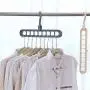Warmacup 2 Packs Clothes Hanger Organizer Multi-Port Support Circle Clothes Hanger Rotate Anti-Skid Folding Hanger with Multifunction Space Saving Clothes Hangers Hangers Storage Racks