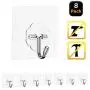 Adhesive Hooks Kitchen Hooks - 8 Pack Heavy Duty 13.2 lb. (Maximum) Non-Nail Sticky Hanger Reusable Utility Towel Bathtub Ceiling Hooks (Transparent) Adhesive Hooks Kitchen Hooks - 8 Pack Heavy Duty 13.2 lb. (Maximum) Non-Nail Sticky Hanger Reusable Utility Towel Bathtub Ceiling Hooks (Transparent)