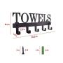 MINCORD Towel Racks Black Metal Wall Mounted Towel Holder 5 Hooks Towel Hanger Rack for Kitchen Storage Organizer Rack, Bathroom Towels