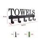 MINCORD Towel Racks Black Metal Wall Mounted Towel Holder 5 Hooks Towel Hanger Rack for Kitchen Storage Organizer Rack, Bathroom Towels