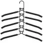 2pcs Random Color 5 in 1 Pant Rack Shelves Stainless Steel Clothes Hangers Multi-Functional Wardrobe Magic Hanger