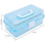 MyGift 2-Tier Transparent Blue Plastic Multipurpose Storage Boxes w/Handle & Expandable Trays