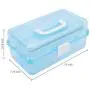 MyGift 2-Tier Transparent Blue Plastic Multipurpose Storage Boxes w/Handle & Expandable Trays MyGift 2-Tier Transparent Blue Plastic Multipurpose Storage Boxes w/Handle & Expandable Trays