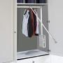 Wardrobe Hanger, Premium Heavy Duty Wardrobe Lift Track Lift Pull Down Adjustable Width Wardrobe Clothes Hanging Rail Soft Return Space Saving(60-86cm)