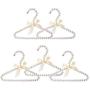 Koicaxy White Faux Pearl Bow Clothes Hangers Hook for Children Kids Bowknot White 5 Packs
