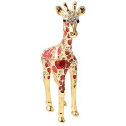 Shop LC Delivering Joy White and Black Crystal Enameled Goldtone Giraffe Trinket Jewelry Organizer Boxes Storage with Magnetic Lock