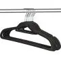 Zoyer Velvet Suit Hanger With Tie Bar (50 Pack) - Flocked Hangers Premium Heavy Duty Quality & Non Slip Hangers - Clothes Hangers - Gray