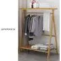 ZHHL Coat Racks, 3 in 1 Fashion Floor-Standing Clothes Stand Multifunction Storage Racks Hangers Bedroom Clothes Rack Bamboo Arts Wardrobe Shoe Rack (Size : 110x45x145CM)
