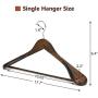 JS HANGER Solid Wooden Extra-Wide Shoulder Suit/Coat Hangers, Retro Finish, 6-Pack