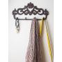 Comfify Decorative Cast Iron Wall Hook Rack - Vintage Design Hanger with 4 Hooks - for Coats, Hats, Keys, Towels, Clothes, Aprons etc |Wall Mounted - 12.25 x 5.75- with Screws and Anchors