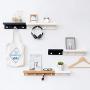 Wall Mounted Shelf Coat Hooks - Entryway Shelf with Hooks,2 Hooks 9 inches,Hanging Book Shelves with Hat Racks Wall Storage Shelf with Hooks Hanging Shelf with Holder for Bedroom, Kitchen, Bathroom