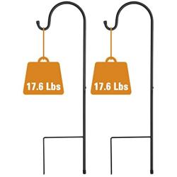 GOFORWILD Shepherd Hook 2 Pack Black, 33 inches Tall, Made of Premium Metal for Bird Feeder Hanger, Garden Decor, Plant Hanger, Lantern Hook, Solar Light Hanging, 7011