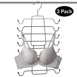 Myfolrena Tank Tops Hanger Foldable Cami Hanger Space Saving Bra Organizer for Camisole, Bras, Bathing Suits, Ties (3-Pack)