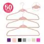 MIZGI Premium Cascading Velvet Hangers (Pack of 50) Heavyduty - Non Slip Hangers with Cascading Hooks Blush Pink/Rose - Copper/Rose Gold Hooks,Space Saving Clothes Hangers (Blush Pink/Rose)