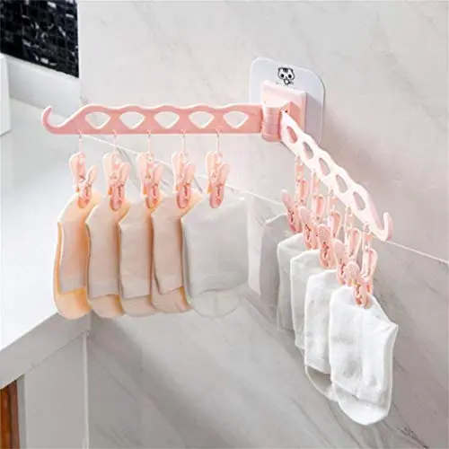 Susens 10 Clips Folding Hanger Travel Portable Wall Hanging Paste Clothes Drying Rack Drying Racks Susens 10 Clips Folding Hanger Travel Portable Wall Hanging Paste Clothes Drying Rack Drying Racks