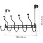 HapiRm Over The Door Hooks, Door Hanger Over The Door Towel Rack with 9 Organizer Hooks for Coat,Bag,Robe,Towel.(Brown)