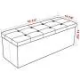 SONGMICS 43 Inches Faux Leather Folding Storage Ottoman Bench, Storage Chest Footrest Padded Seat, Beige ULSF70M