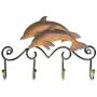 Tooarts Key Holder Iron Dolphin Wall Hooks Antique Finish Iron Clothes Hanger Rack Screws Included Wall Mounted