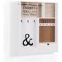 Danya B. KS19053WH Entryway Key/Mail Holder Wall Organizer with Key Hooks and Clothespin Picture Hanger