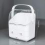 Haturi Makeup Organizer Box, Cosmetics Storage Display Holder with Drawers, Portable Handle, Fully Open Waterproof Dustproof Lid, Great for Bathroom, Dresser, Countertop Haturi Makeup Organizer Box, Cosmetics Storage Display Holder with Drawers, Portable Handle, Fully Open Waterproof Dustproof Lid, Great for Bathroom, Dresser, Countertop