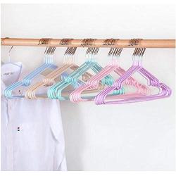 10pcs/lot Stainless Steel Clothes Hanger Non-Slip Space Saving Clothes Hangers with Hook Closet Organizer Drying Racks Random Color