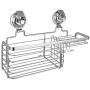 Vacuum Suction Cup Bath Storage Basket Stainless Steel Combo Organizer with Soap Holder and Hooks