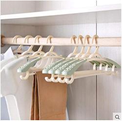 10pcs Random Color Adult Scalable Hangers Wide Shoulder Antiskid Plastic Multi-Function Clothes Hanger Decoration