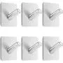 Anwenk Self Adhesive Hooks, 6 Pack Heavy Duty Wall Hook Towel Hook Coat Hook Hat Hook 304 Brushed Stainless Steel Bathroom Kitchen Super Power Wall Mount Hooks Anwenk Self Adhesive Hooks, 6 Pack Heavy Duty Wall Hook Towel Hook Coat Hook Hat Hook 304 Brushed Stainless Steel Bathroom Kitchen Super Power Wall Mount Hooks