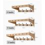 Wall Hook Shelf Rack Wall Hanger Wall Coat Rack Creative Clothes Hanger Natural Bamboo Delicate Porcelain Hook,C+53cm+4hooks