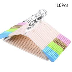 KIPB 10 pcs Adult Plastic Clothes Hangers Non-Slip No Trace Drying Rack Clothes Hanger for Sweaters Dress Shirts (Random Color)